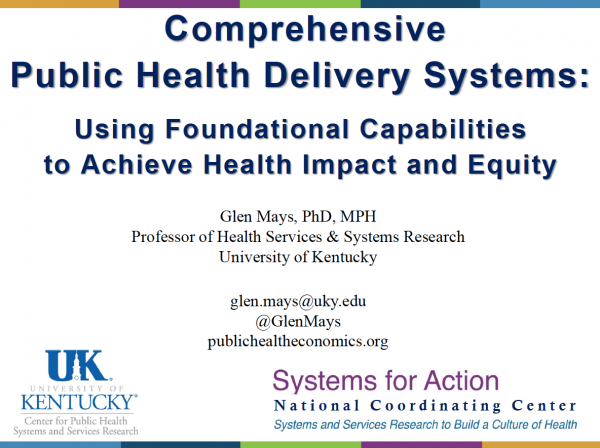 Comprehensive Public Health Delivery Systems
